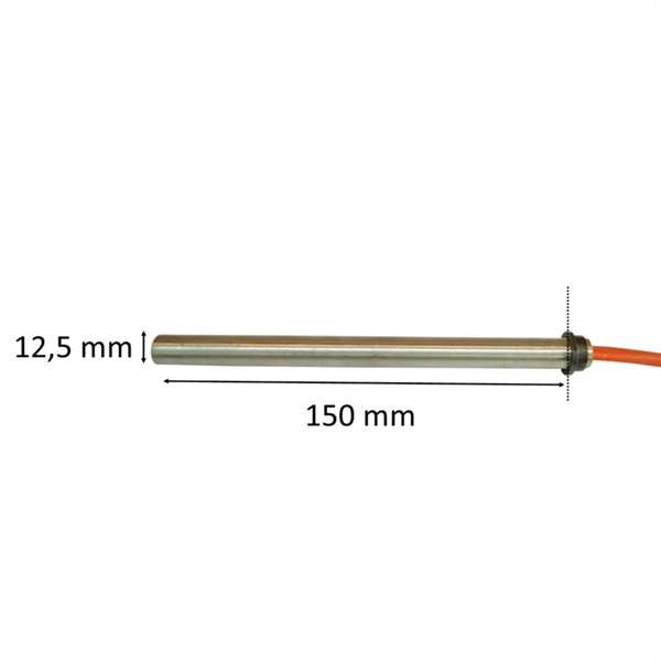 Zarnik z kolnierzem do pieca na pellet: 12,5 mm x 150 mm 350 Watt